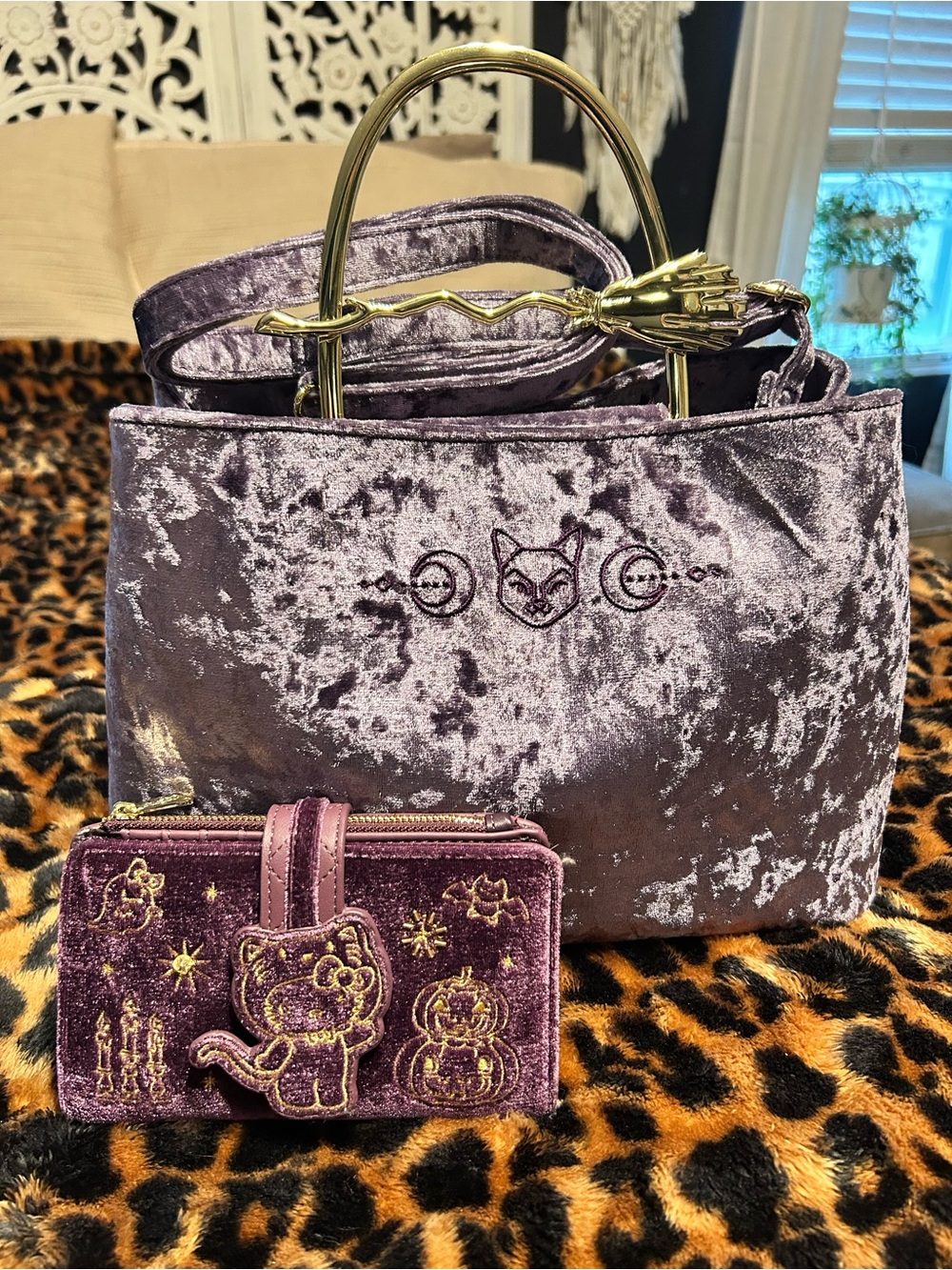 Loungefly Purple Velvet purse set